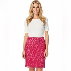 Joie xsmall pink lace romantic date night skirt